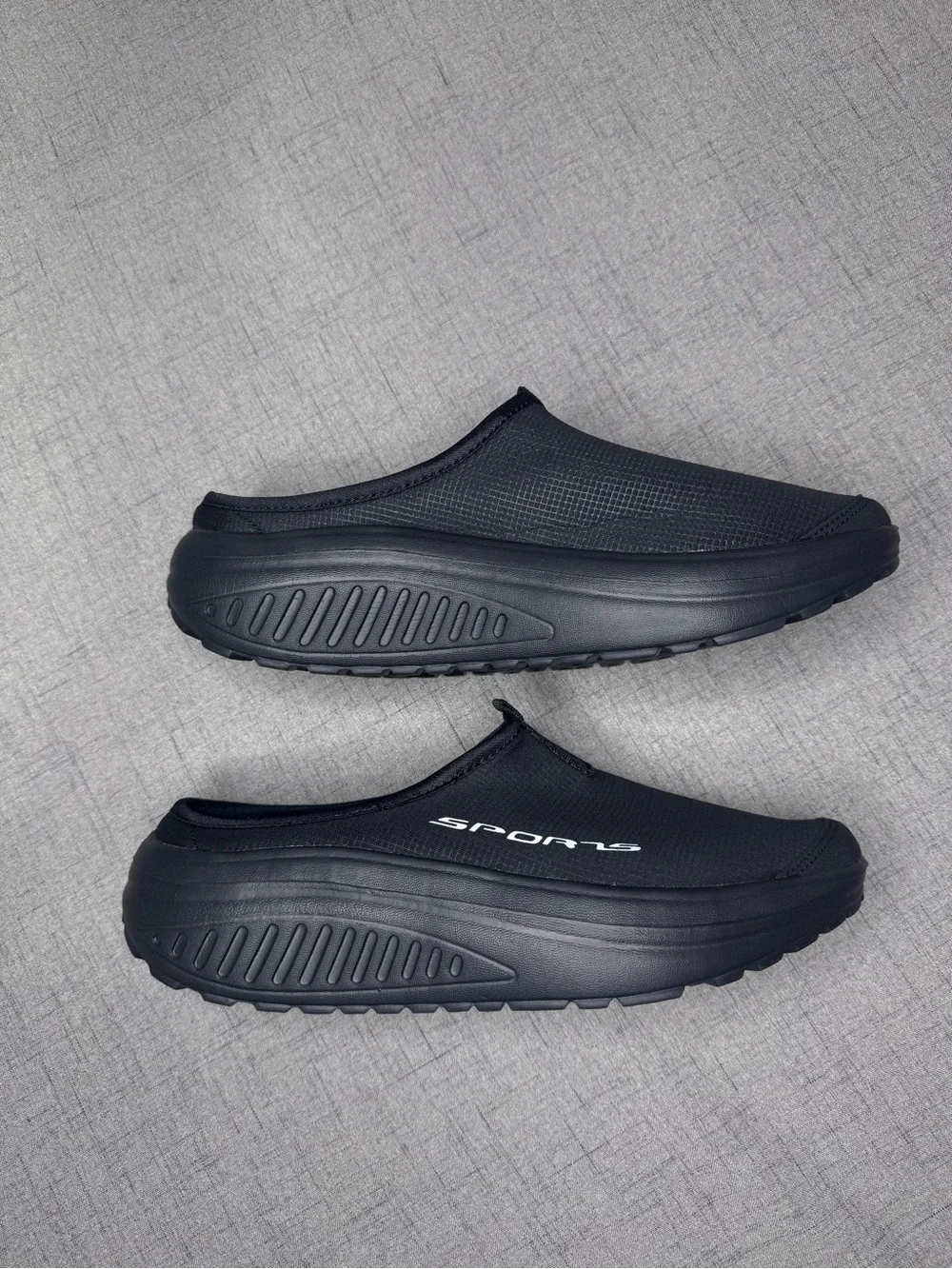 Mens Black Walking Slip On Shoes Sneakers Open Back Size 9 New